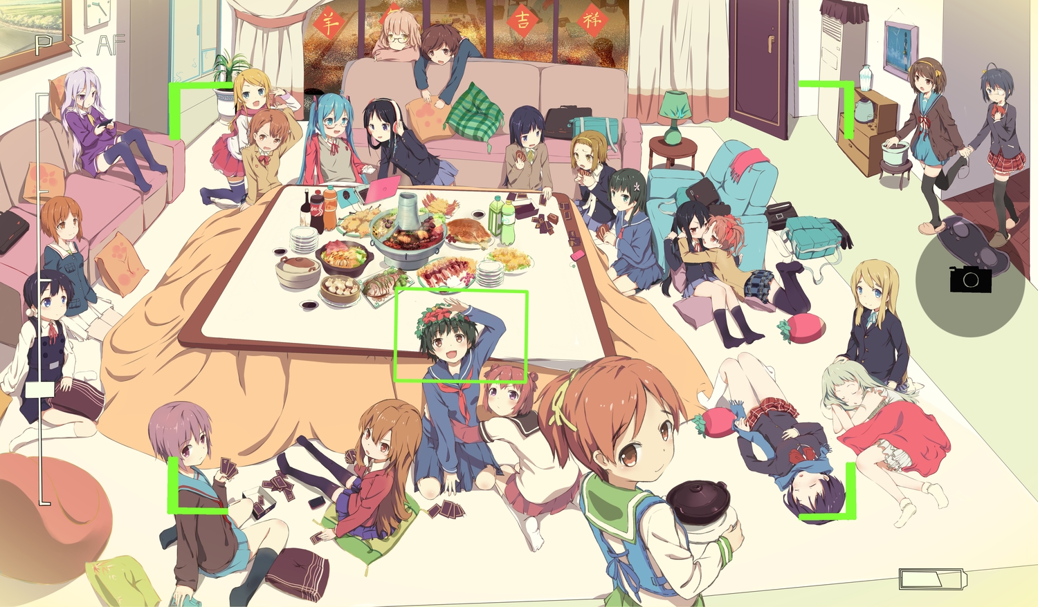 aisaka_taiga, akaza_akari, akiyama_mio, akiyama_yukari, animal, ano_hi_mita_hana_no_namae_wo_bokutachi_wa_mada_shiranai, aqua_eyes, aqua_hair