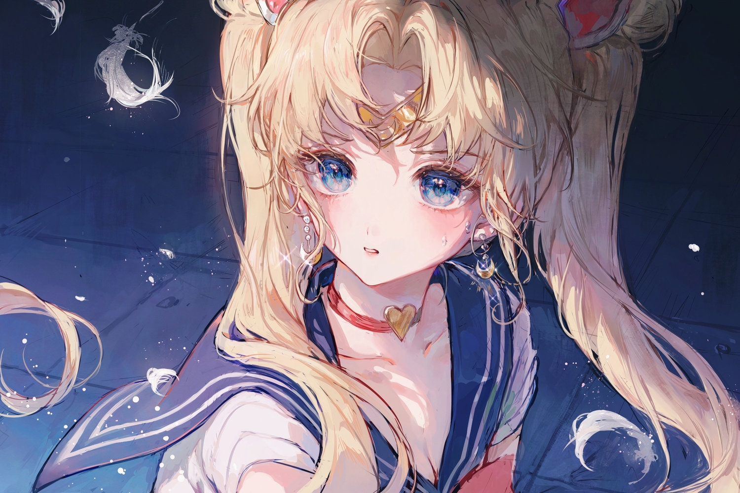 close, feathers, maccha_(mochancc), sailor_moon, sketch, tears, tsukino_usagi