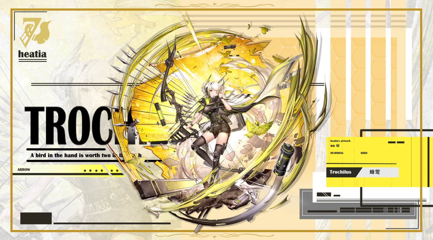 animal, bird, blonde_hair, boots, bow_(weapon), cape, flowers, garter