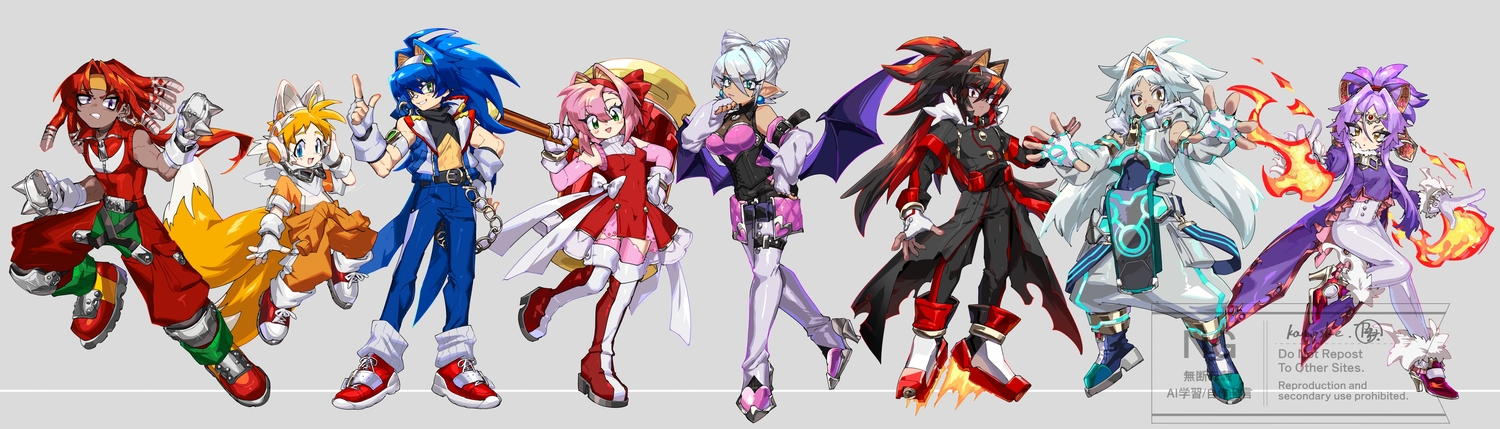 aliasing, amy_rose, animal_ears, anthropomorphism, aqua_eyes, bandaid, black_hair, blaze_the_cat