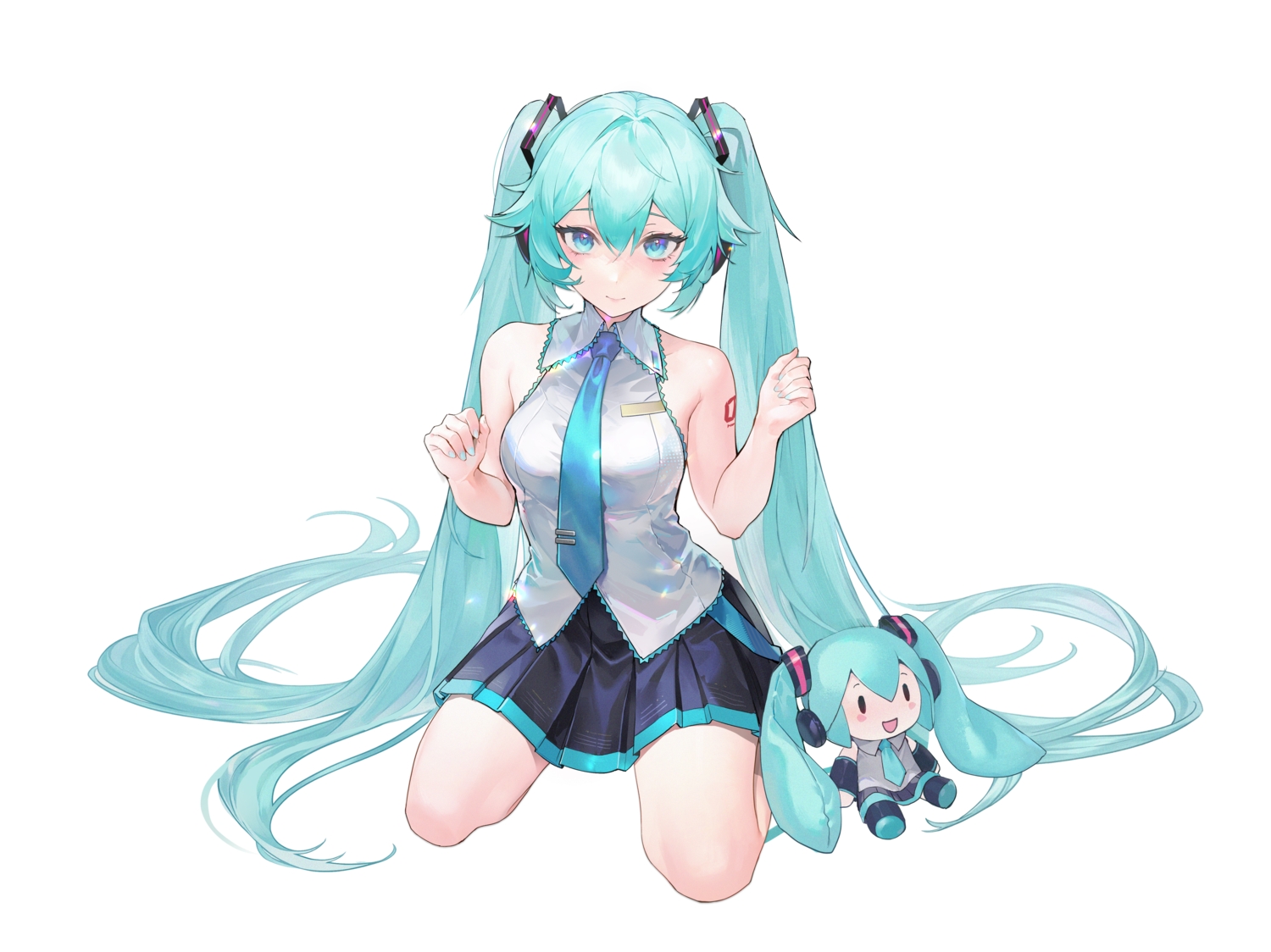 aqua_eyes, aqua_hair, hatsune_miku, jpeg_artifacts, long_hair, tie, twintails, vocaloid