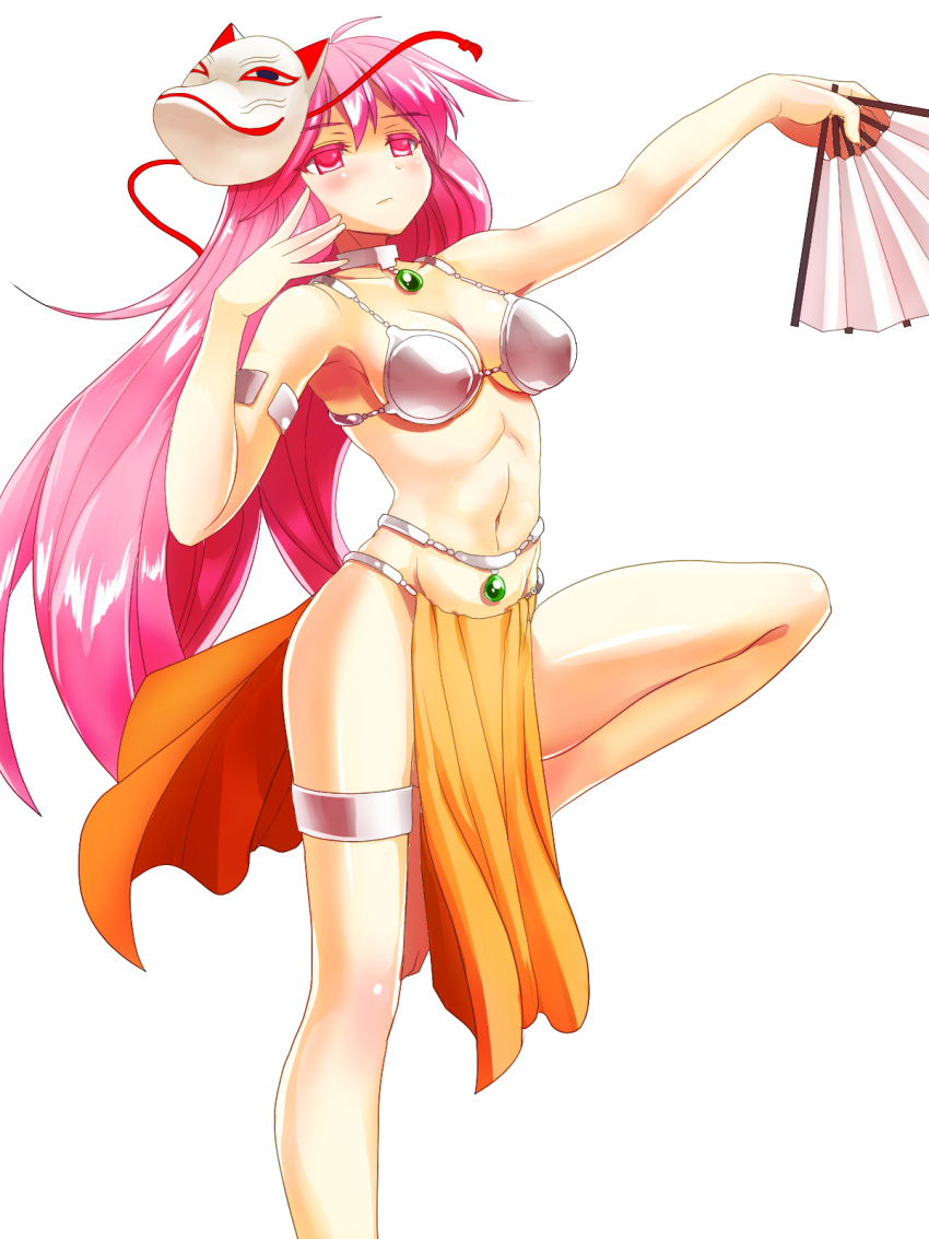 1girl, alternate_costume, breasts, choker, cleavage, cosplay, dancer's_costume_(dq), dancing