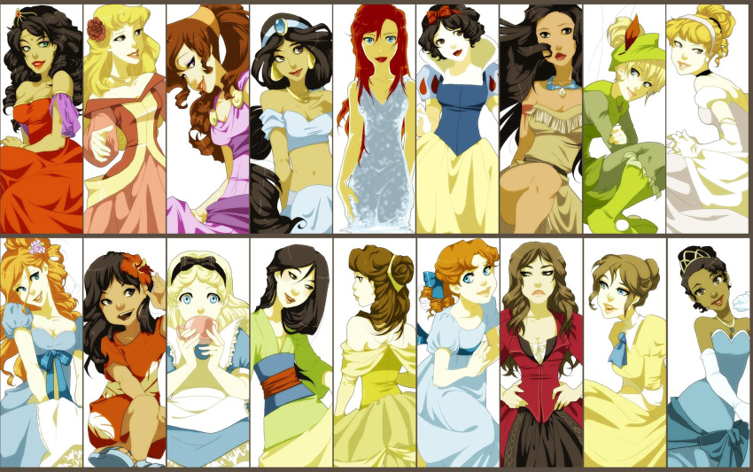 6+girls, aladdin, aladdin_(disney), alice_(wonderland), alice_in_wonderland, alice_in_wonderland_(disney), ariel_(disney), asian