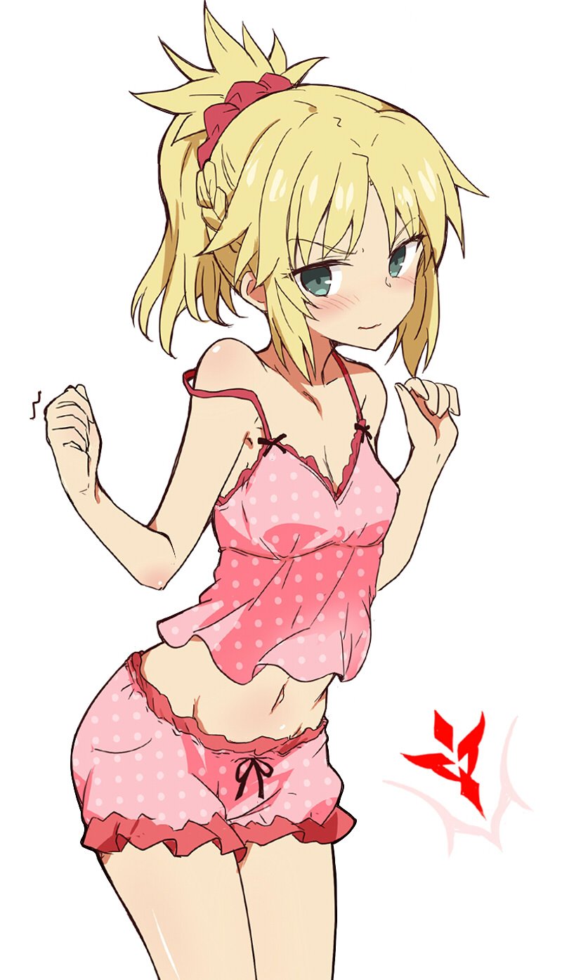 1girl, alternate_costume, blush, breasts, clenched_hand, clothing_request, command_spell, fate/grand_order