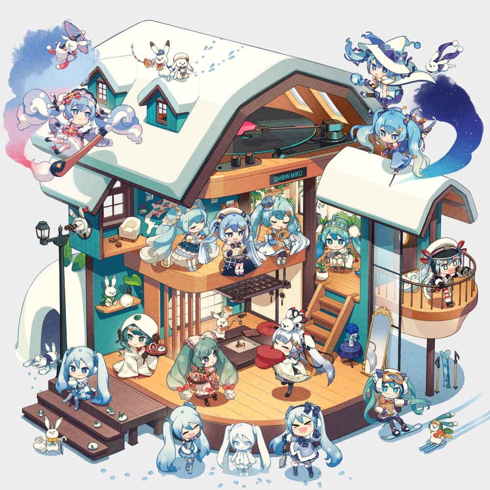 >_<, 6+girls, :3, :o, ahoge, ainu_clothes, album_cover, animal