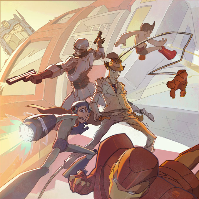 6+boys, android, astro_boy, atom, atom_(tetsuwan_atom), auto-9, coran_stone, crossover
