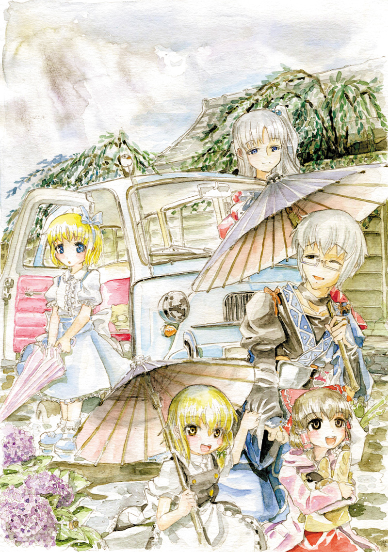alice_margatroid, alice_margatroid_(pc-98), bag, baguette, blonde_hair, blue_eyes, bread, brown_hair