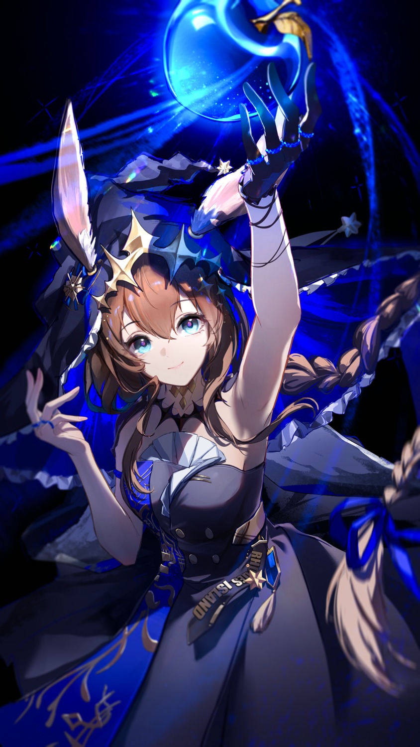 amiya_(arknights), animal_ears, arknights, bunny_ears, dress, liu_liaoliao