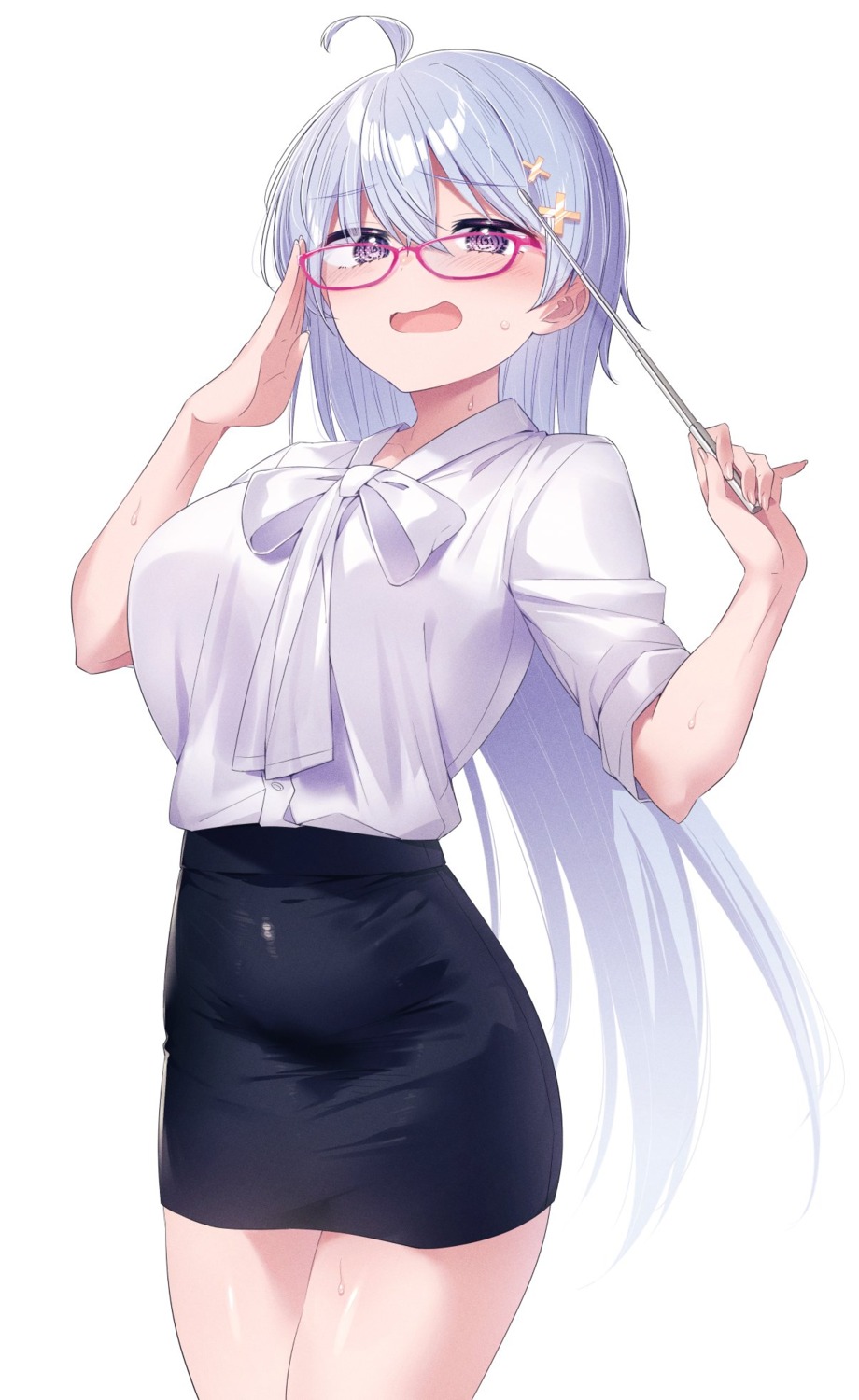 dress_shirt, fukuchi_kamio, hiwamura_hiyori, megane, wet, yowayowa_sensei