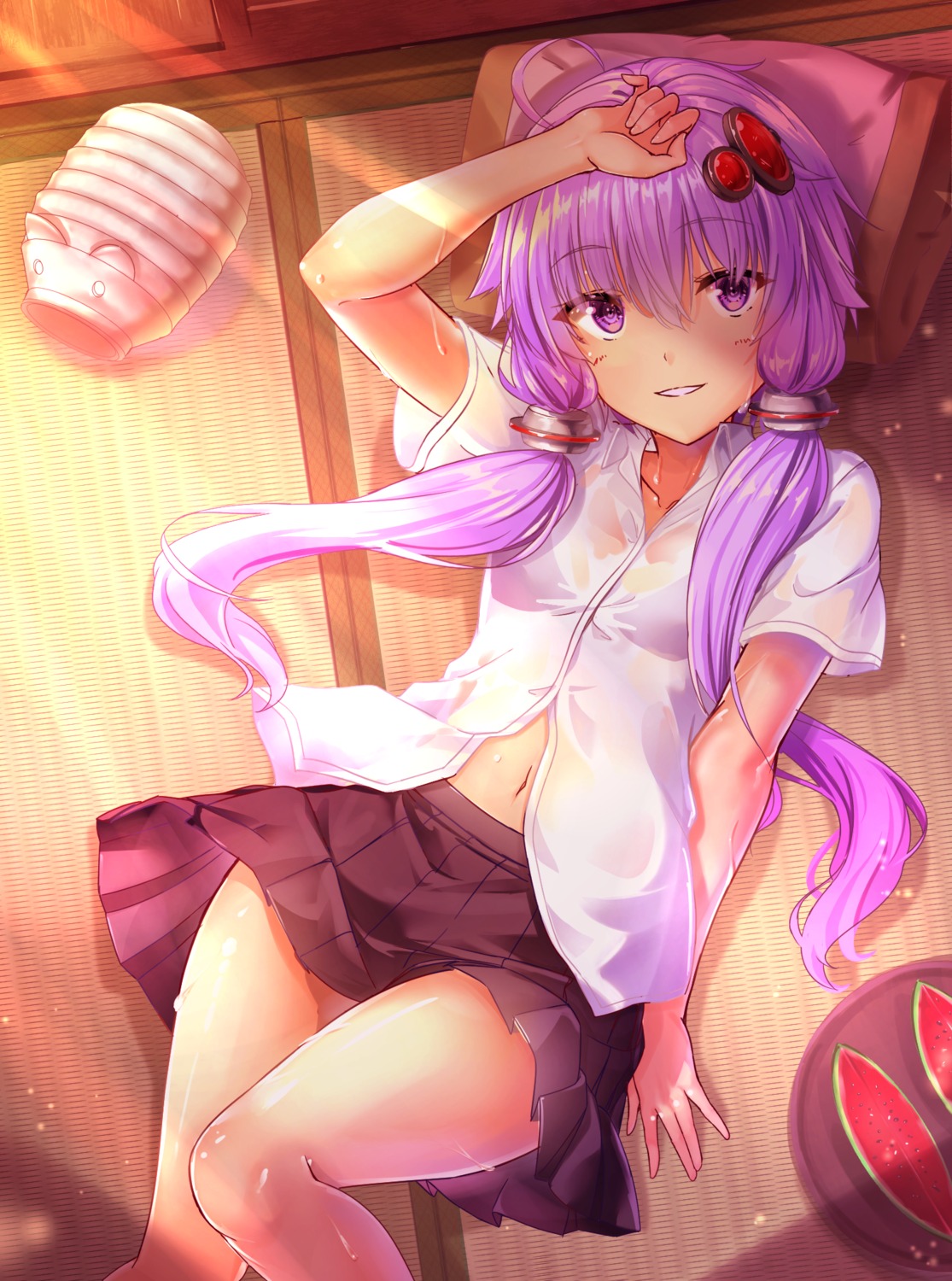 bra, bug, see_through, seifuku, skirt_lift, voiceroid, wet, wet_clothes